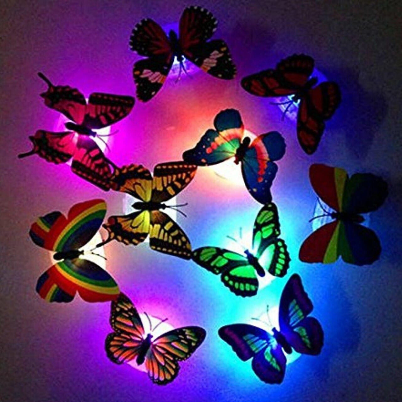 Glow In The Dark 3D Led Butterfly Night Light Led Color Changing for Kids Room (1 PCs Butterfly)