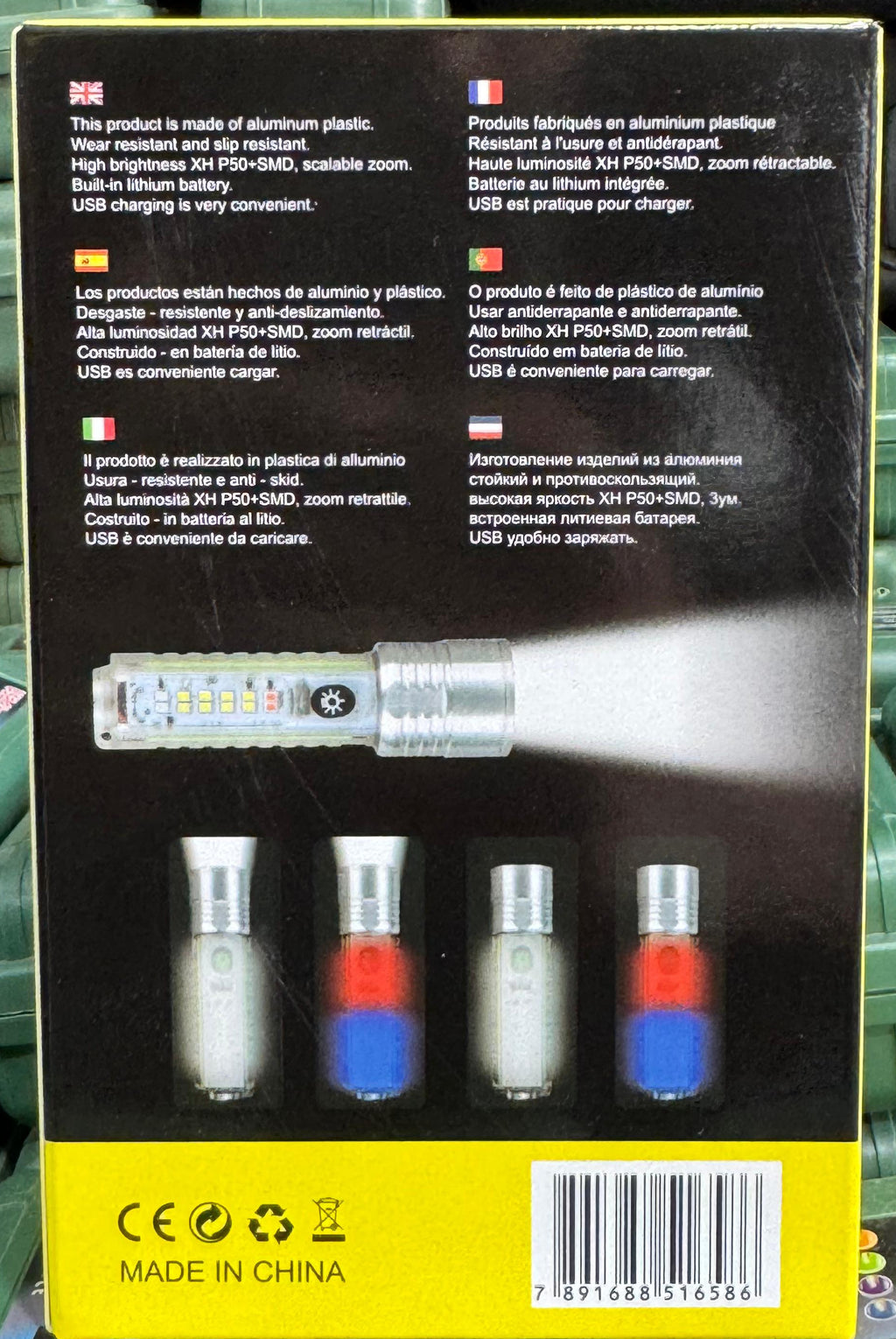 Coba Mini LED Torch Light - Coba CB 1658 – Super Bright Handheld Tactical Light  | Multiple Modes | Zoom-able Electric Flashlight for Camping, Hiking & Cycling ( Random Color )