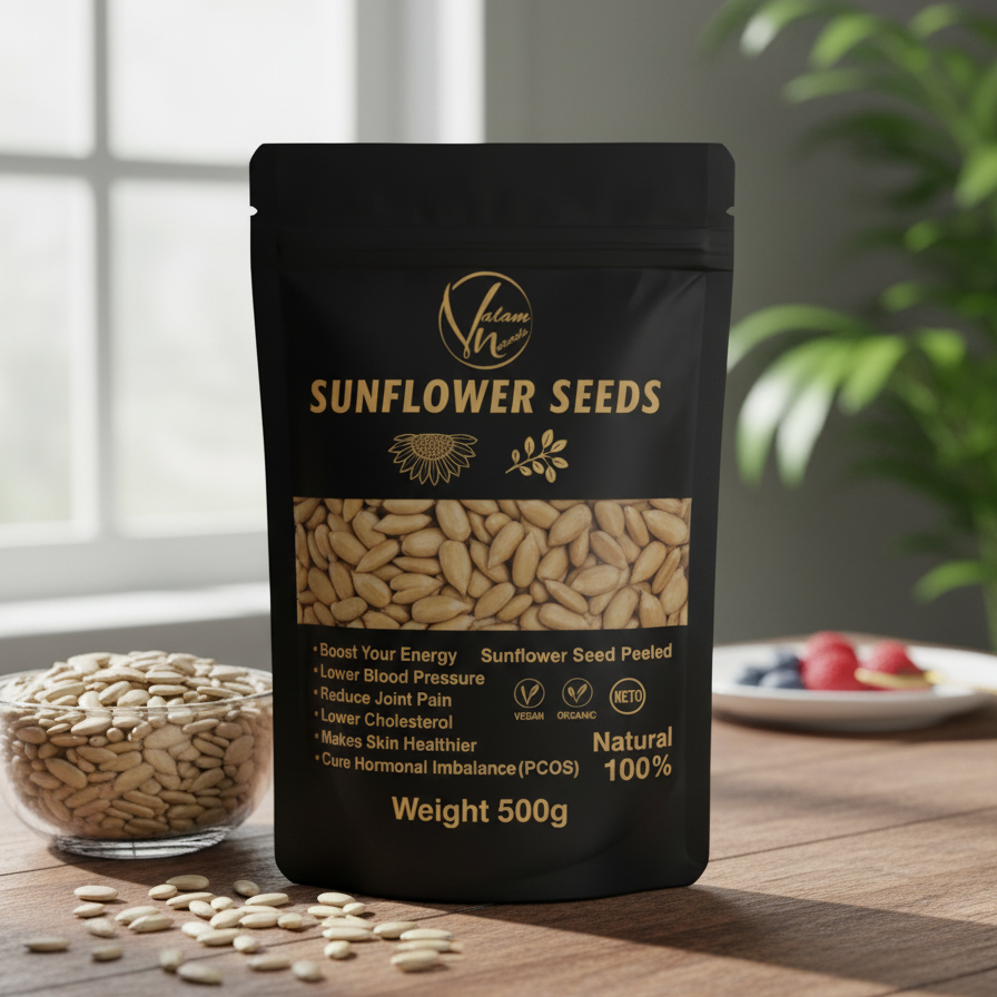 Sunflower Seeds Without Shell | 100% Natural Peeled Seeds | Rich In Protein, Fiber, And Healthy Fats For Snacking, Baking, And Cooking (250g)