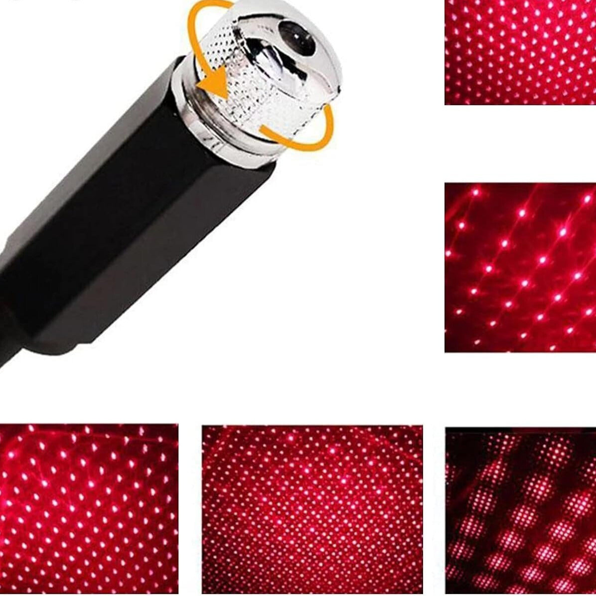 LED Galaxy Star Light – USB Powered Rotating Starry Sky Laser Night Light For Bedroom Car Roof And Ceiling Decoration – Red Color