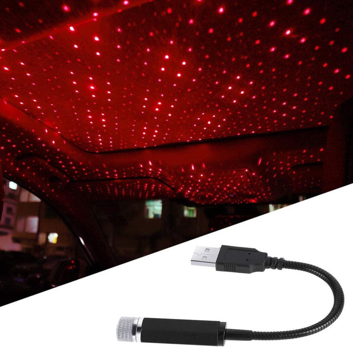 LED Galaxy Star Light – USB Powered Rotating Starry Sky Laser Night Light For Bedroom Car Roof And Ceiling Decoration – Red Color