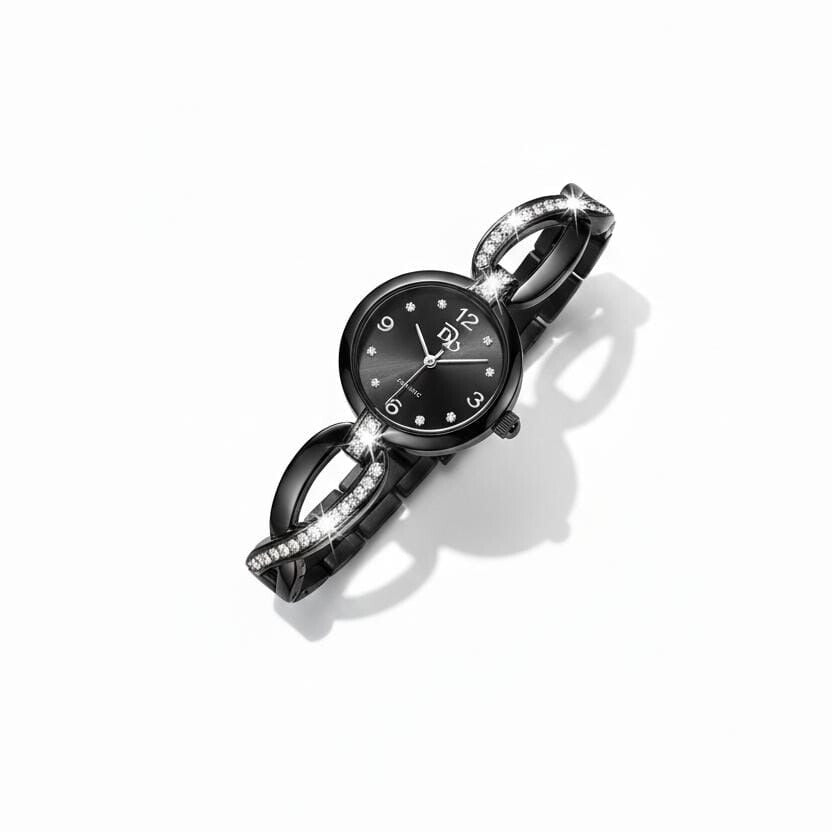 RTJ-181 Elegant Zircon Korean Watch –Black