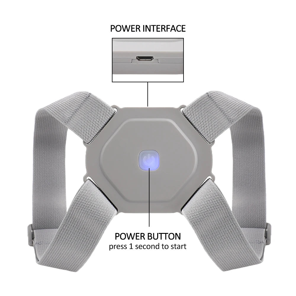 Adjustable Spine Back Support Posture Sensor Belt chargeable