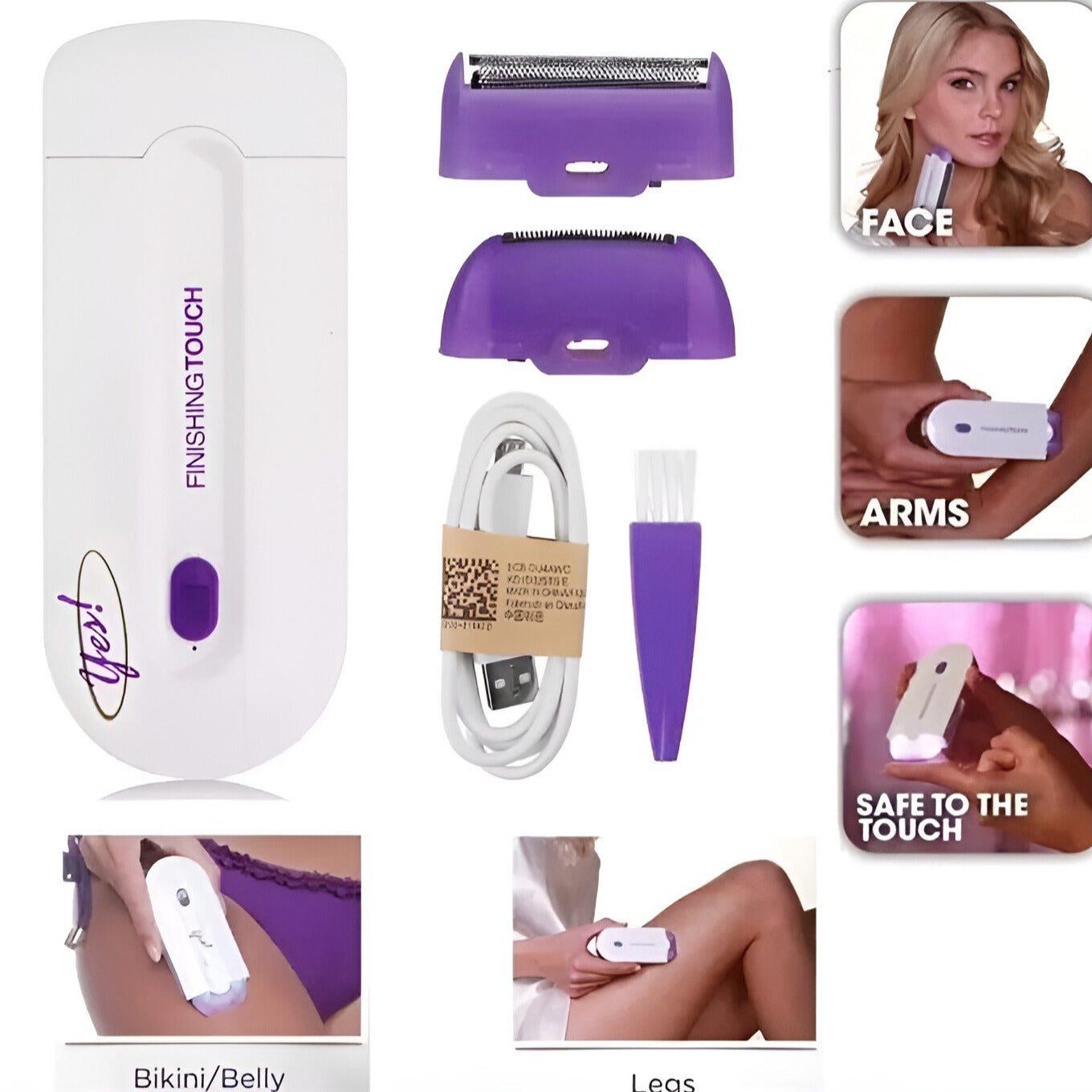 Women’s Electric Hair Remover with Advanced Sensa-Light Technology & Built-in LED Light | Safe & Painless Shaver for Face, Arms, Armpits, Legs & Full Body | Portable Lipstick-Design Razor, Washable Head, Gentle on Skin, Battery Operated