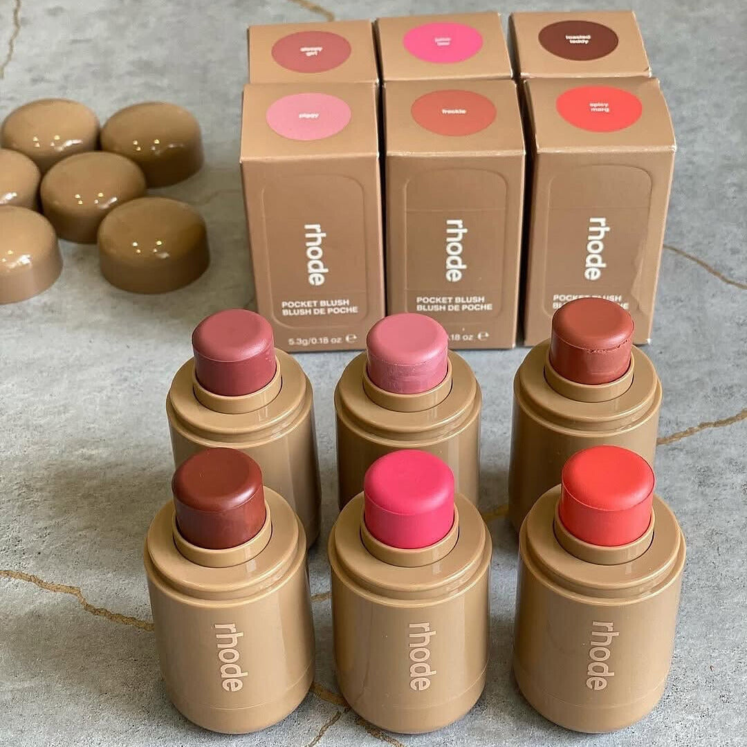 6 Colors Rhode Pocket Blush | Makeup Beauty Cosmetics long Lasting & Moisturizing Pocket Blush - Freckle