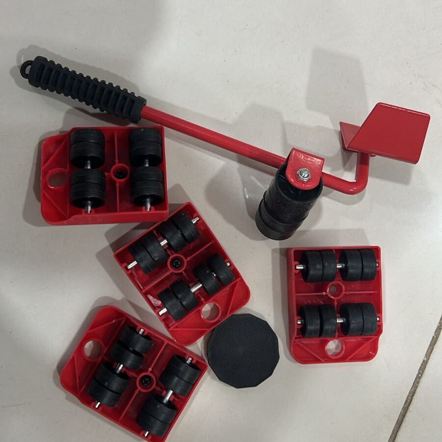 Furniture Lifter Mover Tool Set – Heavy-Duty Furniture Moving Rollers & Lifting Lever for Easy Home Appliance Transport