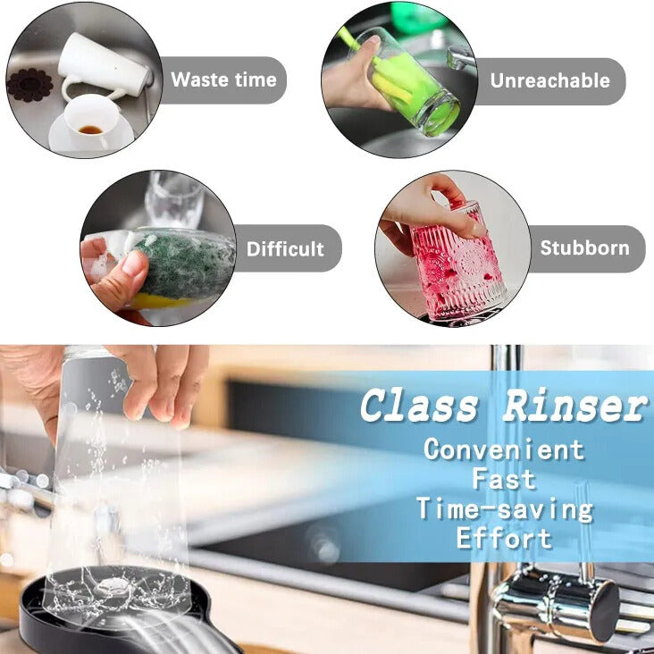 High Pressure Faucet Glass Rinser Automatic Cup Washer Bar Kitchen Beer KTV Milk Tea Cup Cleaner Tool Sink Accessories Gadgets